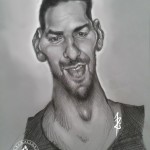 “ Pau Gasol”  Mechanical pencil and Sketchbook pro on Note 3.   2015